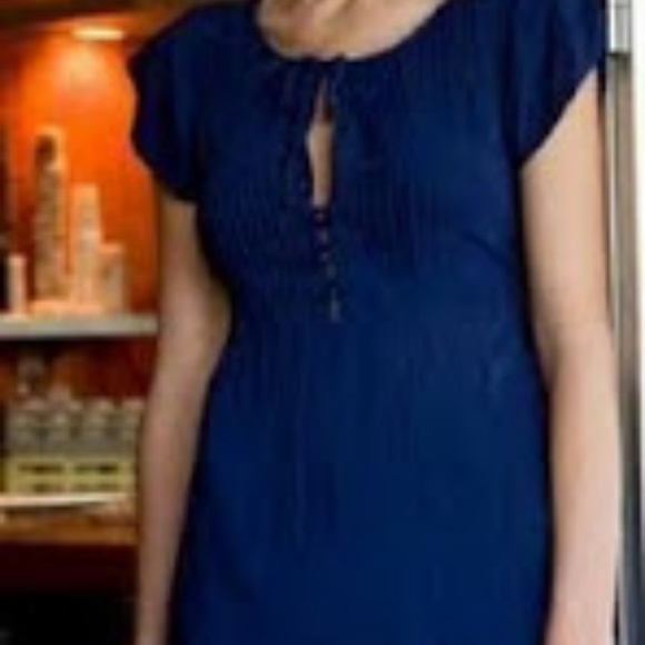 ANTHROPOLOGIE TULLE PIN TUCK DRESS TUNIC ROYAL HTF - Picture 4 of 8